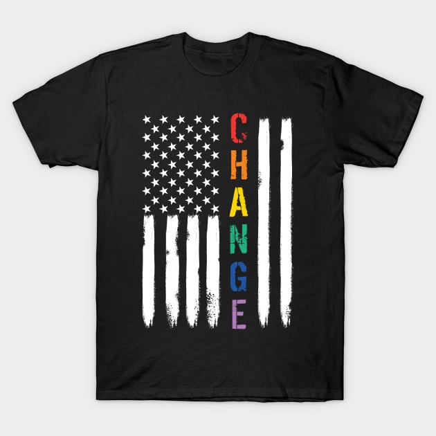 LGBT Pride American Flag T-Shirt by pa2rok